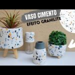 Cómo hacer jarrones de cemento con efecto granito.