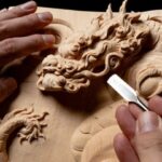 Dragon sculpté en bois