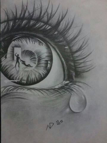 desenho artístico realista de olhos