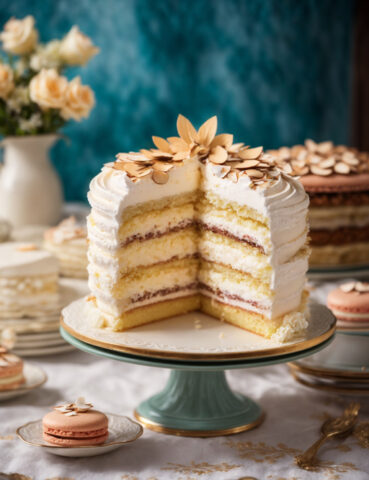 otografia de um bolo de casamento decorado com flores de açúcar e detalhes elegantes.