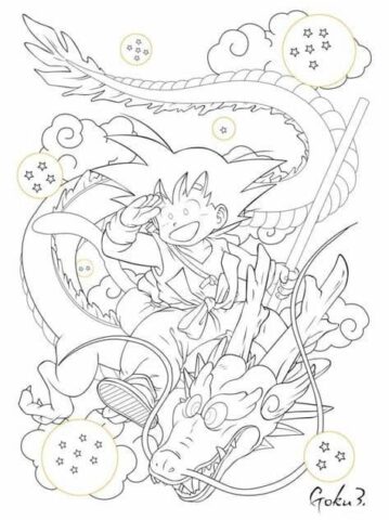 Desenho do dragon ball para colorir e cobrir