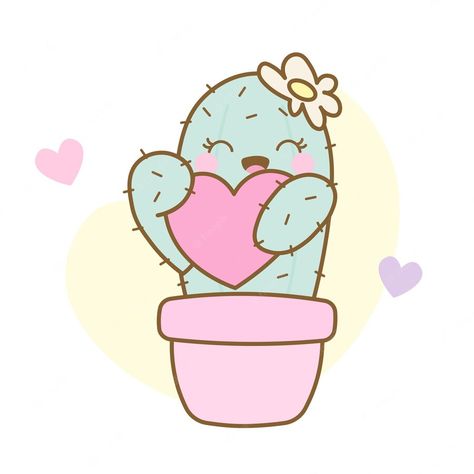 Desenho fofo de um cactus