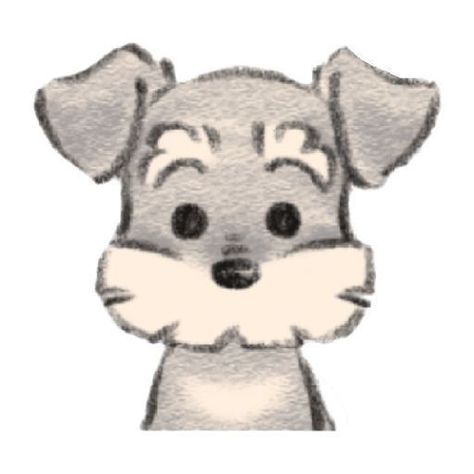 Desenho fofo de um cachorro lindo