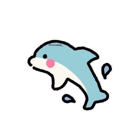 Desenho fofo de um golfinho