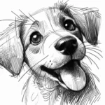 DreamShaper_v7_Sketch_of_a_dog_with_bold_pencil_lines_The_play_0