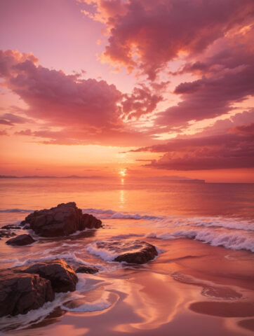 Imagens do Pôr do Sol na praia