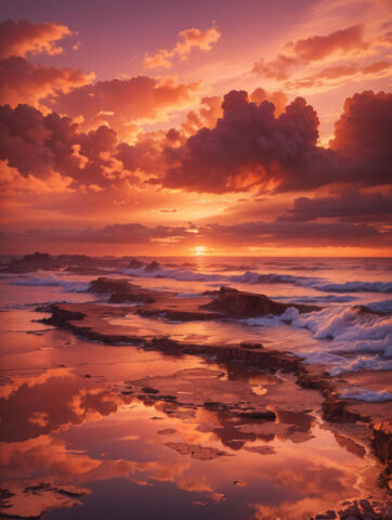 Imagens do Pôr do Sol na praia