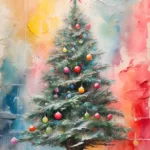 Pintura al óleo abstracta predeterminada de árbol de Navidad en colores pastel 1 98d54106-7bfc-465d-8d01-dc5581e42a2a_1-1-1