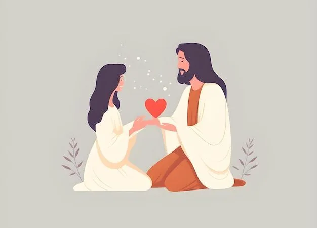 Jesus e filha: Ilustrações para postar nas redes sociais.